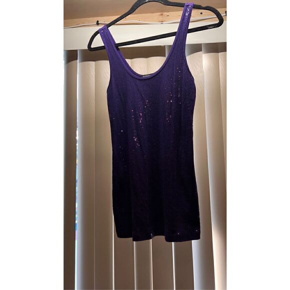 EXPRESS PURPLE SEQUENS TANK TOP SIZE MEDIUM - Picture 3 of 10